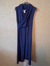 SARAH PACINI purple knit knee length dress