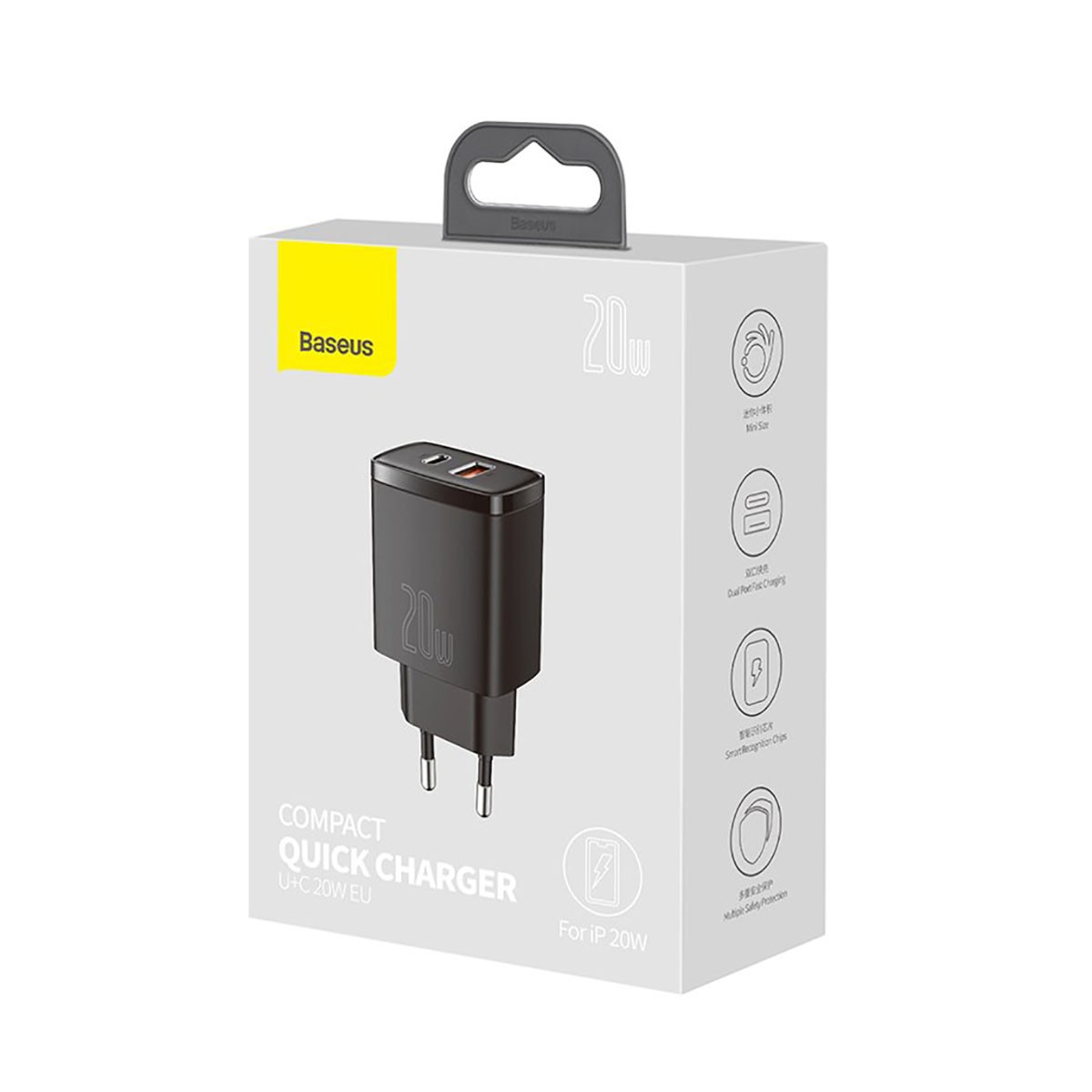 Chargeur rapide Baseus 20W avec alimentation double USB-C et USB-A