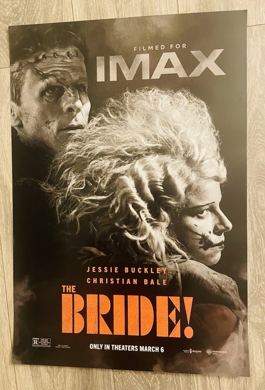 THE BRIDE 2026 IMAX 17x25 Frankenstein MOVIE Poster - Jessie Buckley