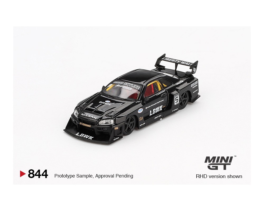 Mini GT Nissan LB-ER34 Super Silhouette Black #844 1/64 | eBay