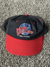 Vintage Planet Hollywood Orlando Adjustable Snapback Hat Black Red