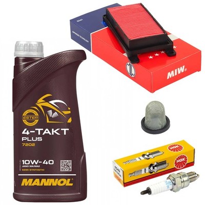 Set Wartung 1L Öl Ölsieb Luftfilter Zündkerze für Kymco Yager 50 GT B5 2007-2018