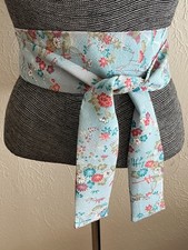 Hand Made Vintage Japanese Kimono OBI Silk Sash Belt 73"x2.5" /Traditional Print