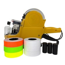 2 Line Price Gun, with 1200 White 400 Red 400 Yellow 400 Green Labels 3 Ink R...
