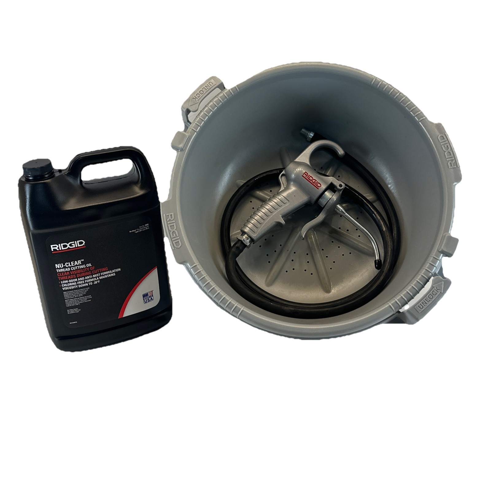 RIDGID All Weather Oiler Kit Model 418 Trigger Pump Drip Pan & NU-Clear Oil Incl