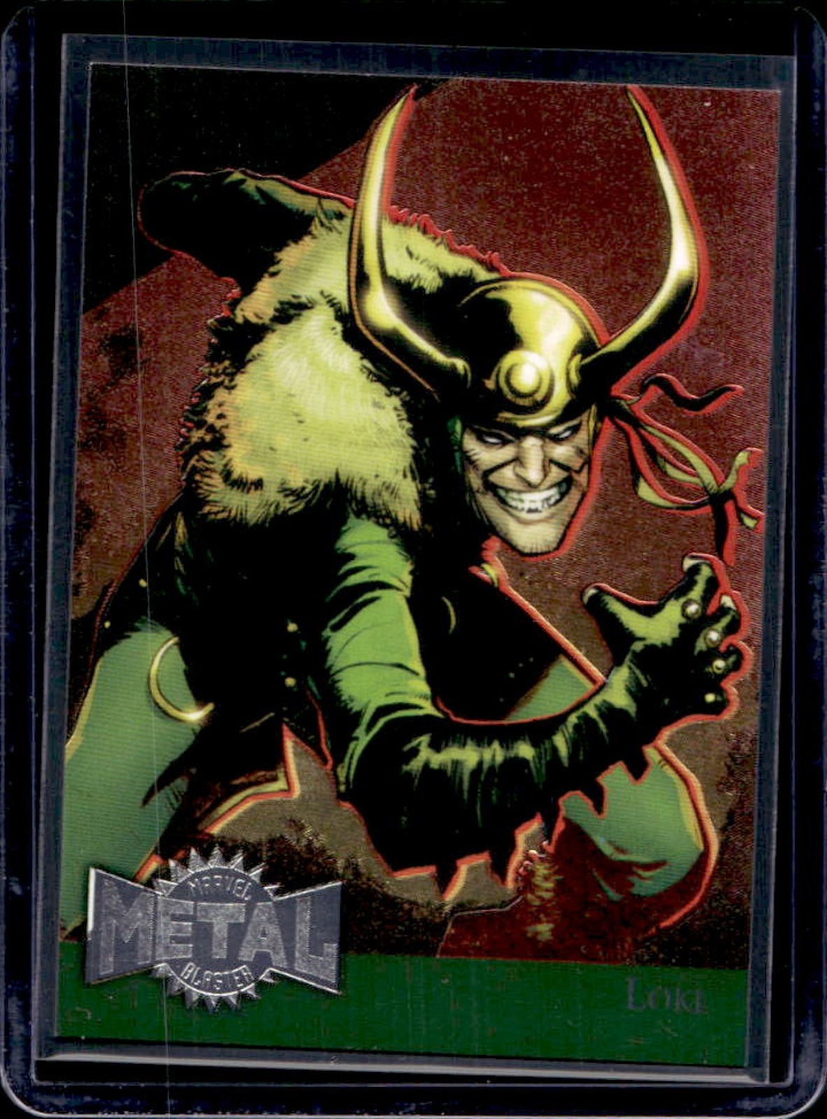 2015 Fleer Retro Marvel Loki 1995 Flair Metal Blaster #21