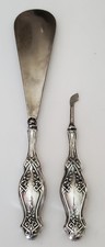 Antique Victorian Sterling Silver Repousse Shoe/Boot Horn Nail/Cuticle Pick