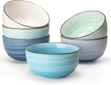10 Oz Ceramic Ice Cream Bowls, Set of 6, Dishwasher Microwave Safe Dessert Bowls