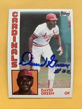 David Green, SIGNED 1984 Topps #362, St. Louis Cardinals, AUTOGRAPHED