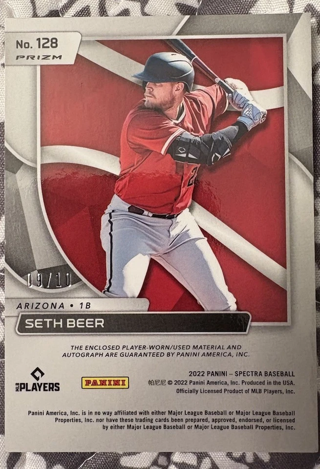 2022 Panini Spectra /10 Seth Beer Auto Patch RC RPA Nasty! Snake Diamondback - Image 2 of 3