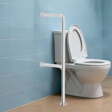 Wall to Floor Handicap Grab Bar Toilet Safety Grab Bar Rail for Bathroom 46*84cm