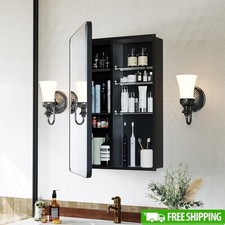 Recessed Medicine Cabinet Adjustable Shelves Durable Aluminum Mirror Storage New