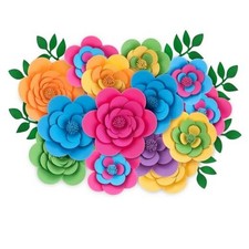 Pcs Large 3D Paper Flowers Decorations for Wall Bulletin Board 24 Classic Color