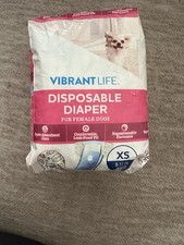 Vibrant Life Extra Small Disposable Diapers for Female Dogs XS 8-12 In Waist