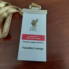 TICKET STUB/ HOSPITALITY PASS-LIVERPOOL V WEST HAM UNITED- 2024/25