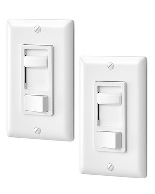 DEWENWILS LED Dimmer Switch 2 Pack Single-Pole 3-Way Wall Light Control White