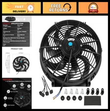 14" Universal Slim Electric Radiator Fan - Pull Push Engine Cooling System