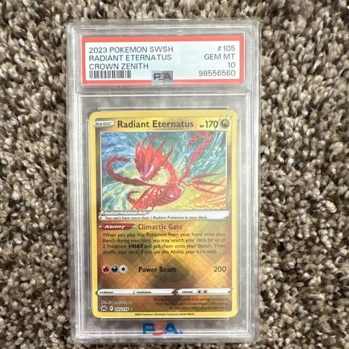 Pokémon TCG Radiant Eternatus 105/159 Crown Zenith Holo PSA 10 English 2023