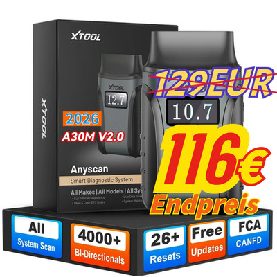 XTOOL A30M 2.0 OBD2 Diagnosegerät KFZ Auslesegerät ALL Systeme Bluetooth Scanner