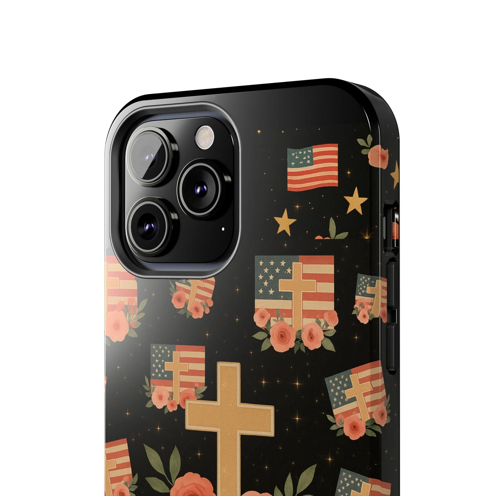 Floral Cross iPhone Case - Heavy Duty Protective Cover