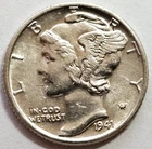 1941 Brilliant Uncirculated Silver Mercury Dime Free Shipping
