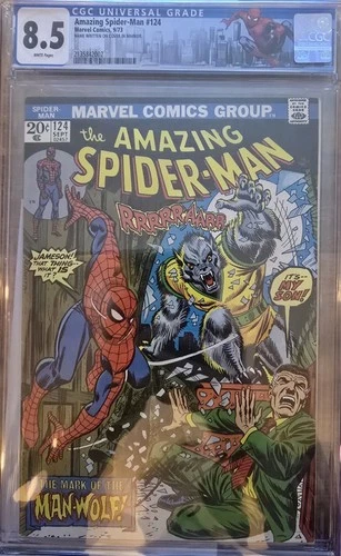 Amazing Spider-Man (Vol. 1) 124 - CGC 8.5 - SS Gerry Conway! 1st Man-Wolf!