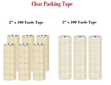 Carton Sealing Box Shipping Tape Parcel Packing Clear Tapes Select: Size & Qty