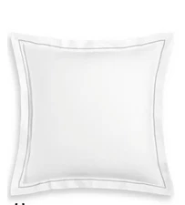 New  (1) Hotel Collection  Italian Percale Euro Pillow Sham White/ Silver Border