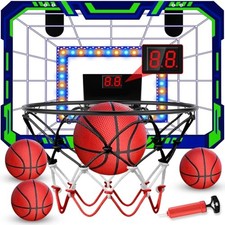 Kids Indoor Basketball Hoop - Over The Door Mini Basketball Hoop with Dark Blue