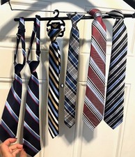 Mixed Brands Tie Set Boys One Size 2 Adjustables 4 Clip Ons