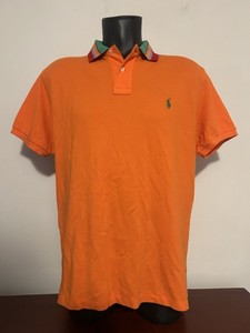 Vintage Polo Ralph Lauren Custom Fit Shirt Size Large 90s Orange Rare L