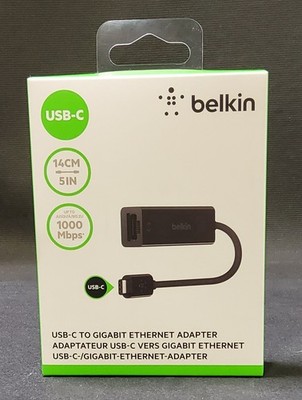 NEW BELKIN F2CU040btBLK USB-C TO GIGABIT ETHERNET ADAPTER