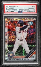 2019 Bowman Chrome Prospects Speckle Refractor /299 Seth Beer PSA 10 GEM MT 5wg