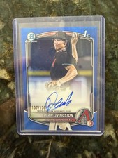 2025 Bowman Draft Chrome 1st Dean Livingston Auto True Blue Refractor #137/150