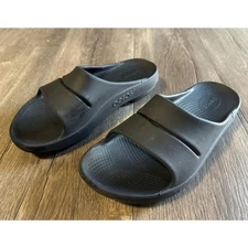 Oofos Mens Black Ooahh Slide Sandal Size 10
