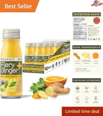 Invigorating Organic Ginger Wellness Shots - 12 Bottles for Daily Health Boost