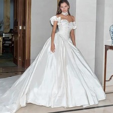 Off The Shoulder Sweetheart Wedding Dresses Beads Ruffles Ball Bridal Gowns