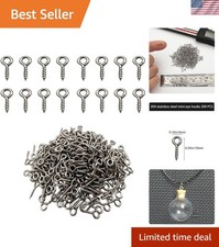 Classic Mini Screw Eye Pins - 300 Pack of 304 Stainless Steel Craft Hooks