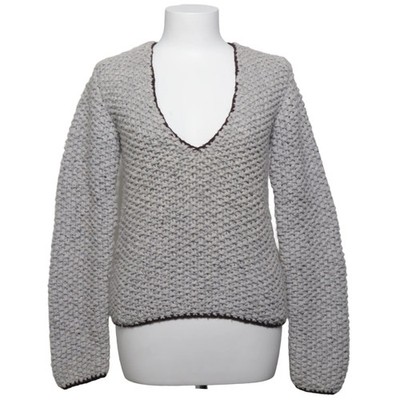 Prada Linea Rossa, Strickpullover, Größe: 40, Grau, Wolle, Grobstrick #nNH