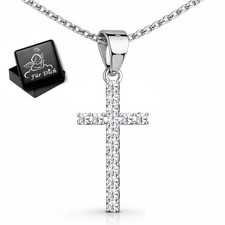 Kette mit Kreuz Anhänger 925 Silber Schmuck Geschenk für Damen Frauen Mädchen
