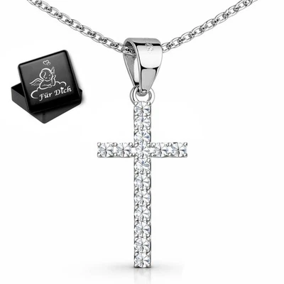 Kette mit Kreuz Anhänger 925 Silber Schmuck Geschenk für Damen Frauen Mädchen - Bild 1 von 4