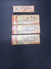 3x Zig Zags 1  1/4 Unbleached Rolling Papers  1 50ct Original Tips