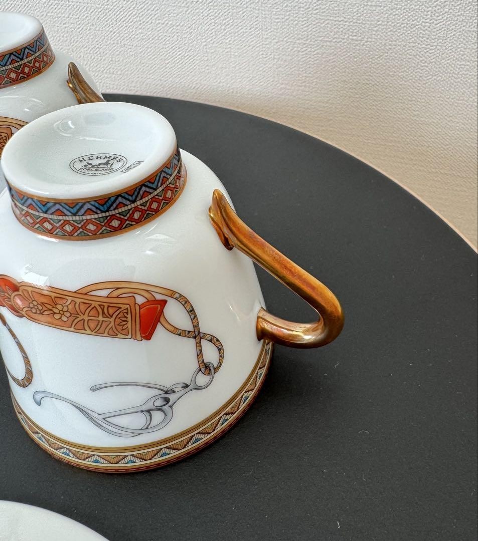 Hermes Cheval d'Orient Coffee Cup Saucer Tableware 2 set Horse