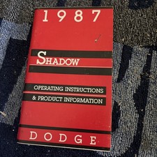 1987 Dodge Shadow Owners Manual