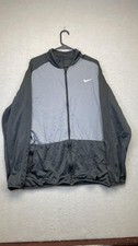 Nike Dri-FIT Jacket Mens 2XL Gray Black Full Zip Training Athletic Running Track