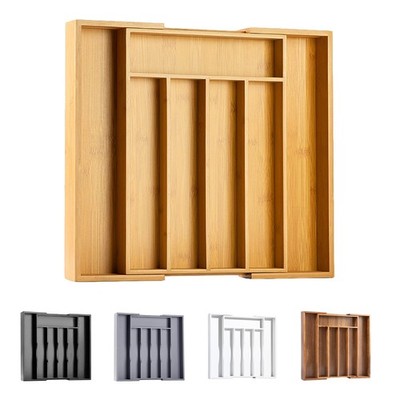 Bellsal Silverware Organizer Kitchen Drawer Organizer Expandable Bamboo Utensil
