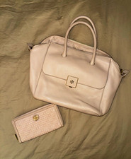 Tory Burch Pink Pebbled Zip Satchel Top Handl...