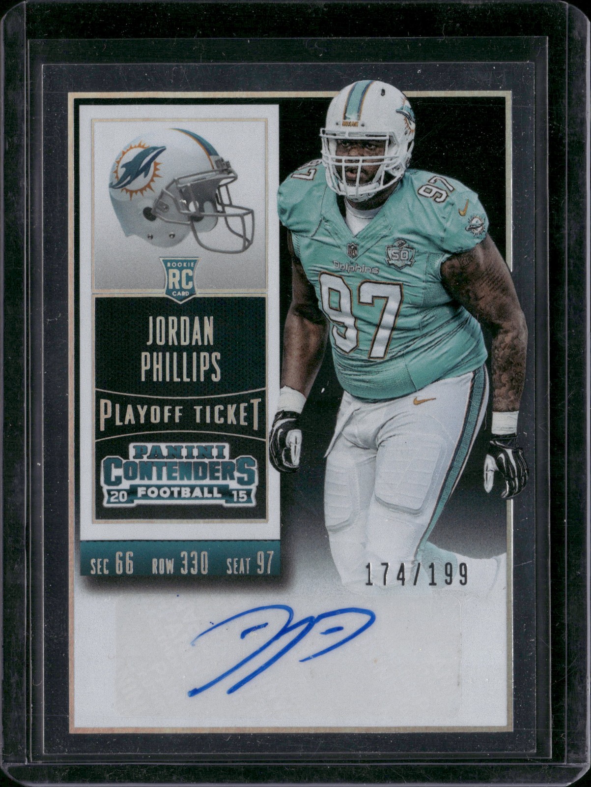 Jordan Phillips Panini Contenders #200 Playoff Ticket-Autograph