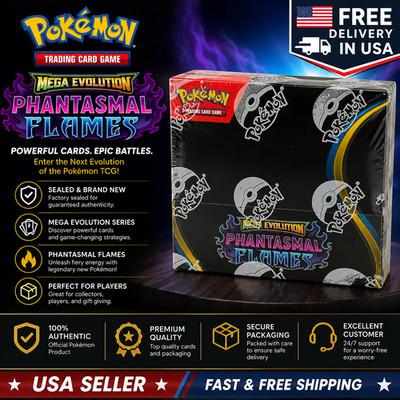 phantasmal flames 36 booster box Pokmon TCG: Mega EvolutionPhantasmal Searing blue flames rip across a dark battlefield as Mega Charizard X ex soars up and looks down upon its opponents phantasmal flames 36 booster box