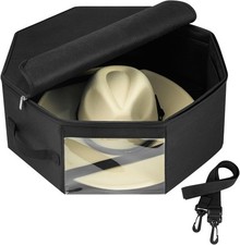 Hat Box for Travel  Home Closet Storage, Side Reinforced Octagonal Case, Crush-
